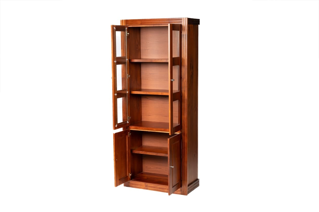 VITRINA BERLIN MADERA NOGAL VIDRIO 4 PUERTAS - 2