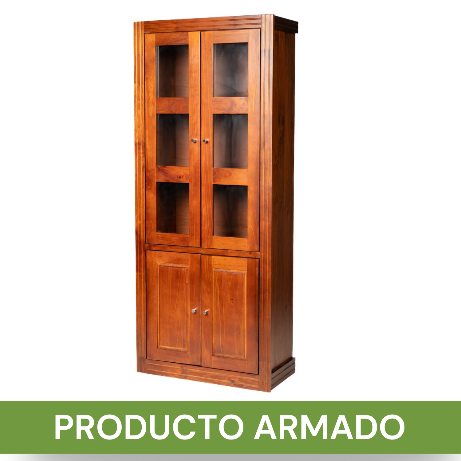 VITRINA BERLIN MADERA NOGAL VIDRIO 4 PUERTAS - 3
