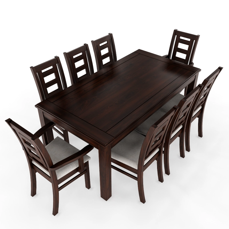 JUEGO DE COMEDOR SEVILLA 8 SILLAS INCLUYE 2 SITIALES CHOCOLATE MESA 1.8 RECTANGULAR MADERA - 1