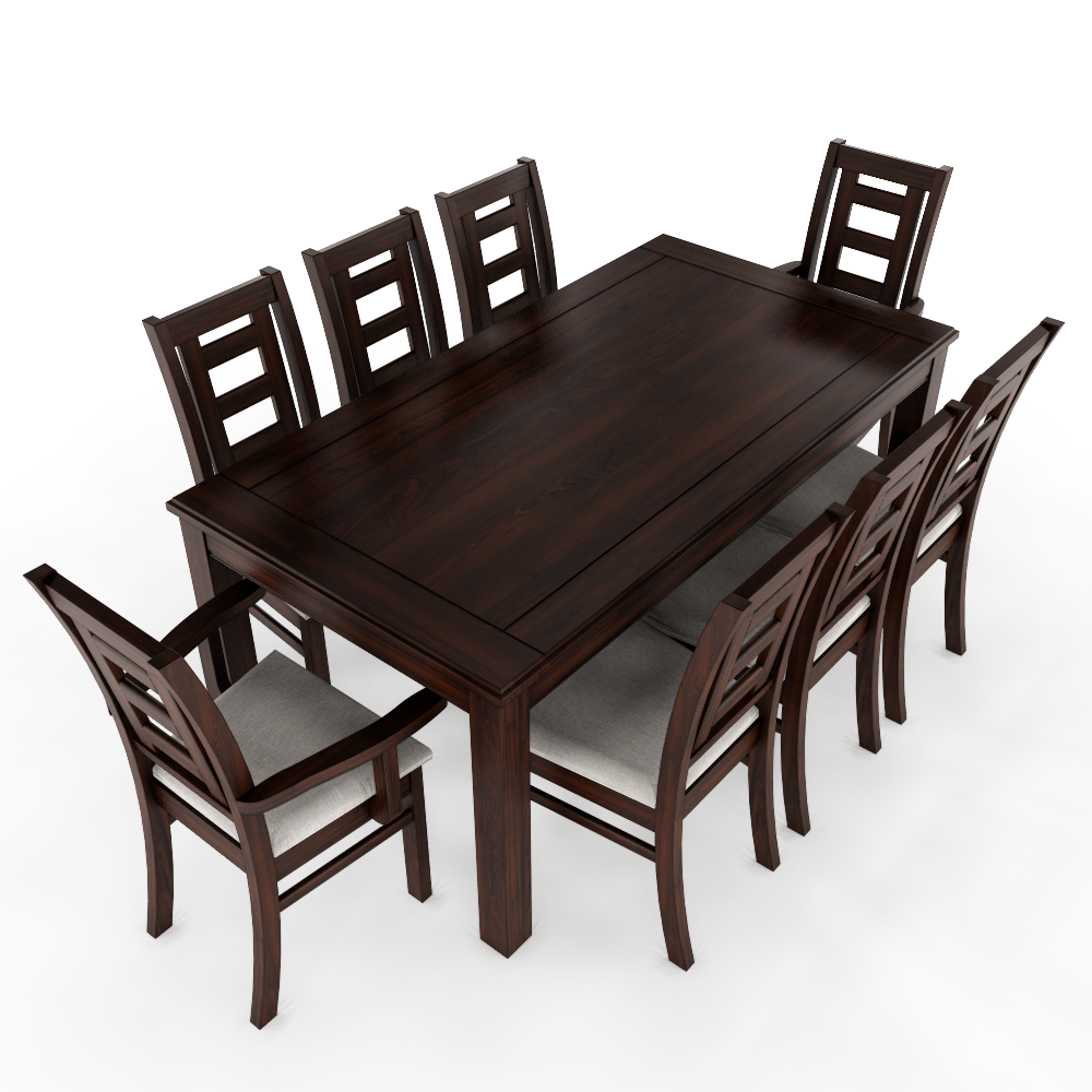 JUEGO DE COMEDOR SEVILLA 8 SILLAS INCLUYE 2 SITIALES CHOCOLATE MESA 1.8 RECTANGULAR MADERA - 1