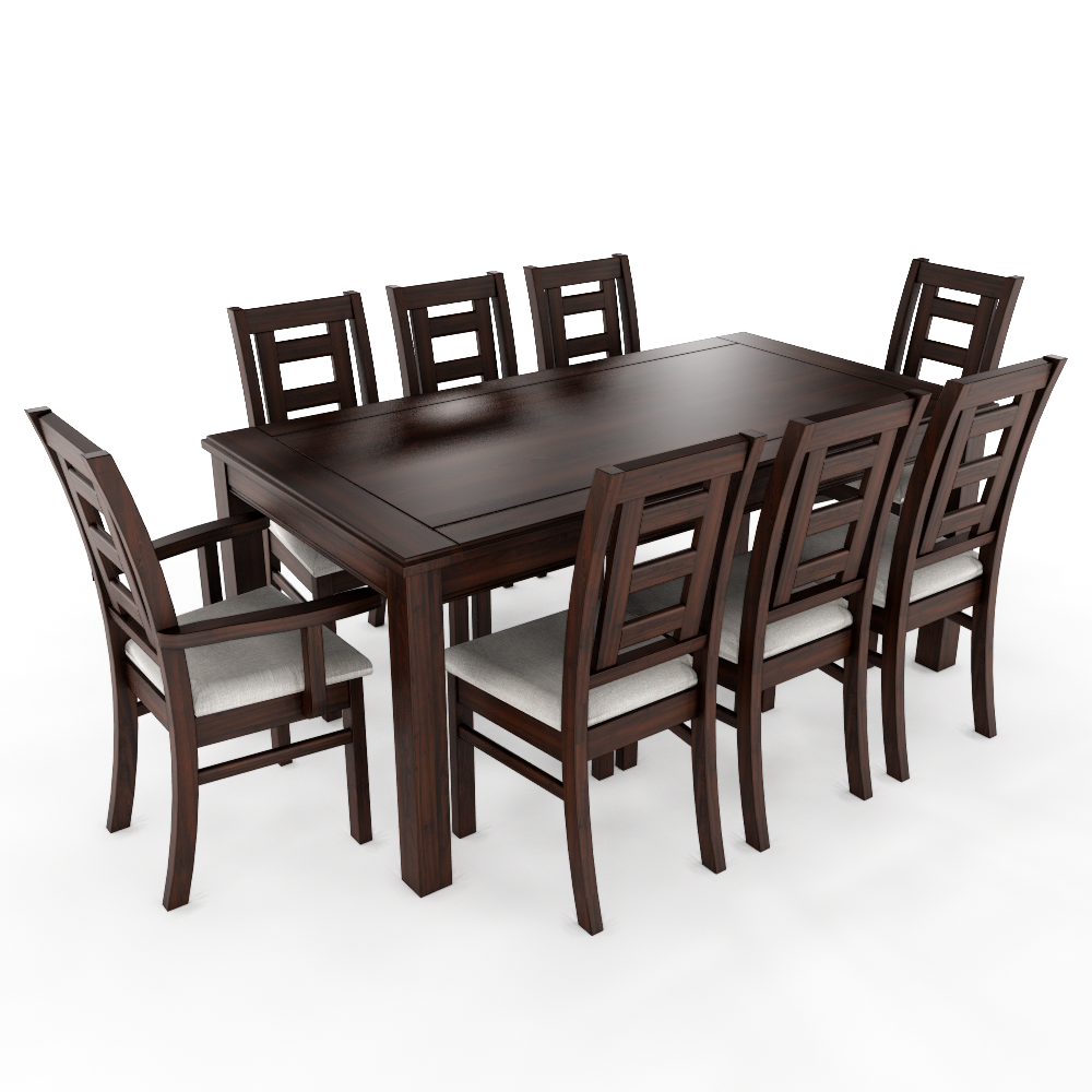JUEGO DE COMEDOR SEVILLA 8 SILLAS INCLUYE 2 SITIALES CHOCOLATE MESA 1.8 RECTANGULAR MADERA - 3