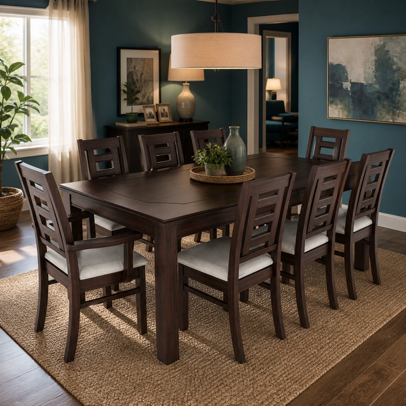 JUEGO DE COMEDOR SEVILLA 8 SILLAS INCLUYE 2 SITIALES CHOCOLATE MESA 1.8 RECTANGULAR MADERA - 6