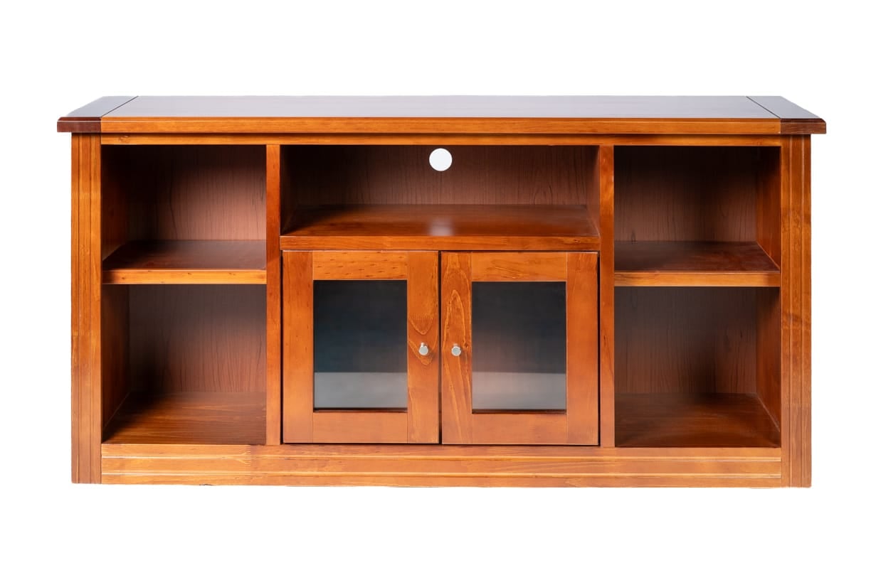 RACK BERLIN 1500 MADERA NOGAL VIDRIO - 1