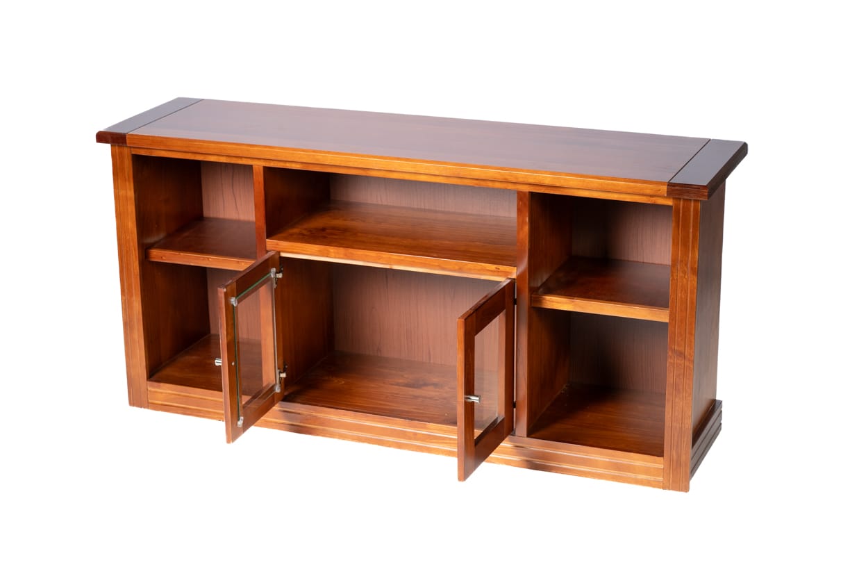RACK BERLIN 1500 MADERA NOGAL VIDRIO - 3