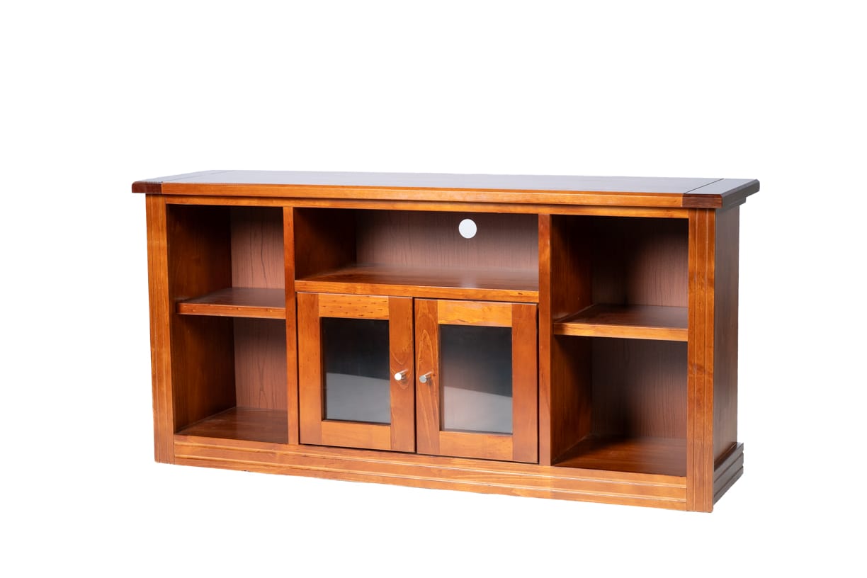 RACK BERLIN 1500 MADERA NOGAL VIDRIO - 4
