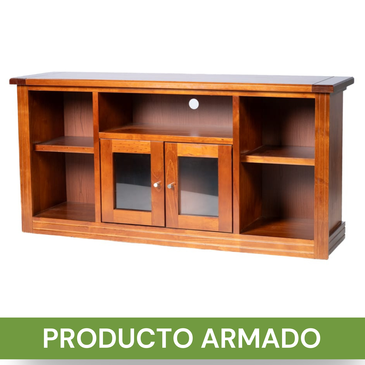RACK BERLIN 1500 MADERA NOGAL VIDRIO - 6