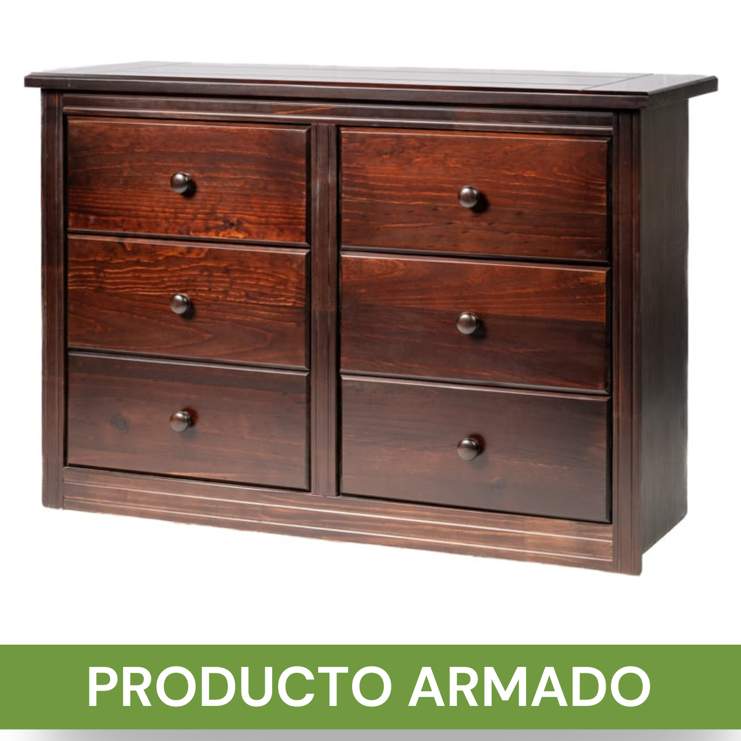 COMODA BERLIN MADERA CHOCOLATE 6 CAJONES - 5