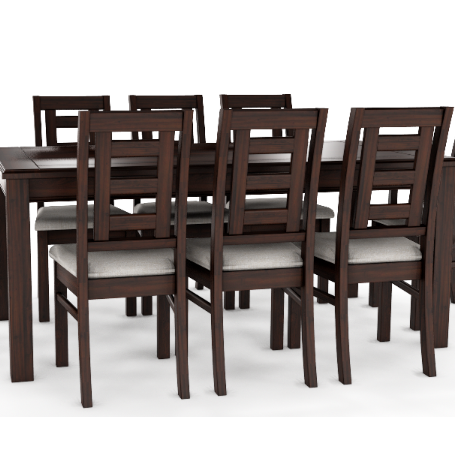 JUEGO DE COMEDOR SEVILLA 8 SILLAS CHOCOLATE MESA RECTANGULAR MADERA - 1