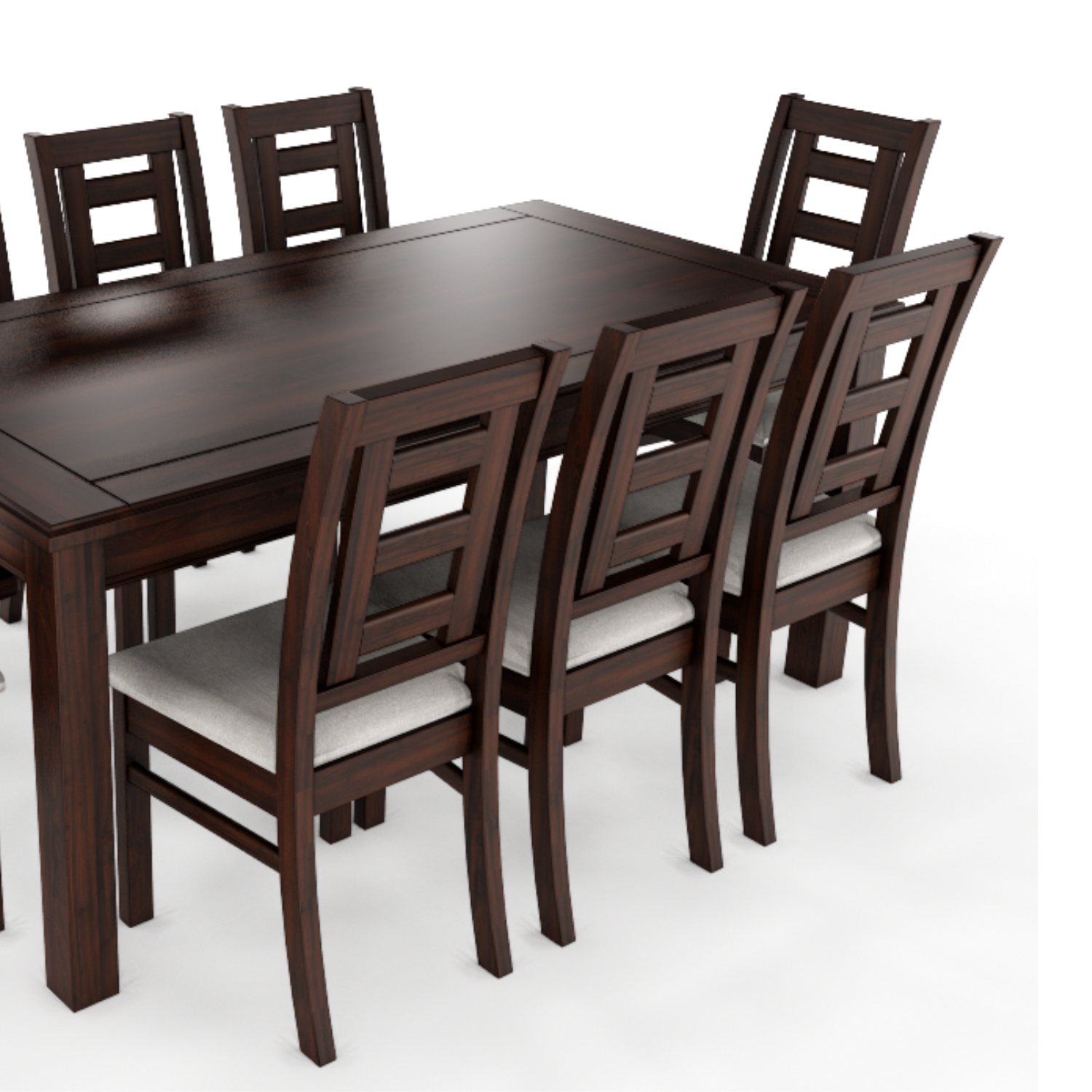 JUEGO DE COMEDOR SEVILLA 8 SILLAS CHOCOLATE MESA RECTANGULAR MADERA - 2