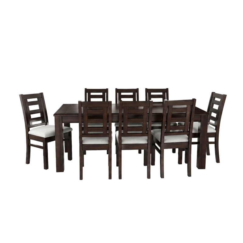 JUEGO DE COMEDOR SEVILLA 8 SILLAS CHOCOLATE MESA RECTANGULAR MADERA - 3