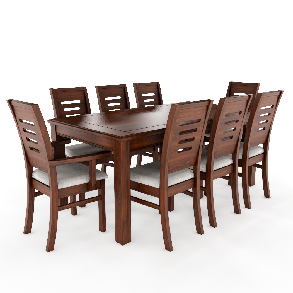 JUEGO DE COMEDOR ROMA 8 SILLAS INCLUYE 2 SITIALES NOGAL MESA 1.8 RECTANGULAR MADERA - 3