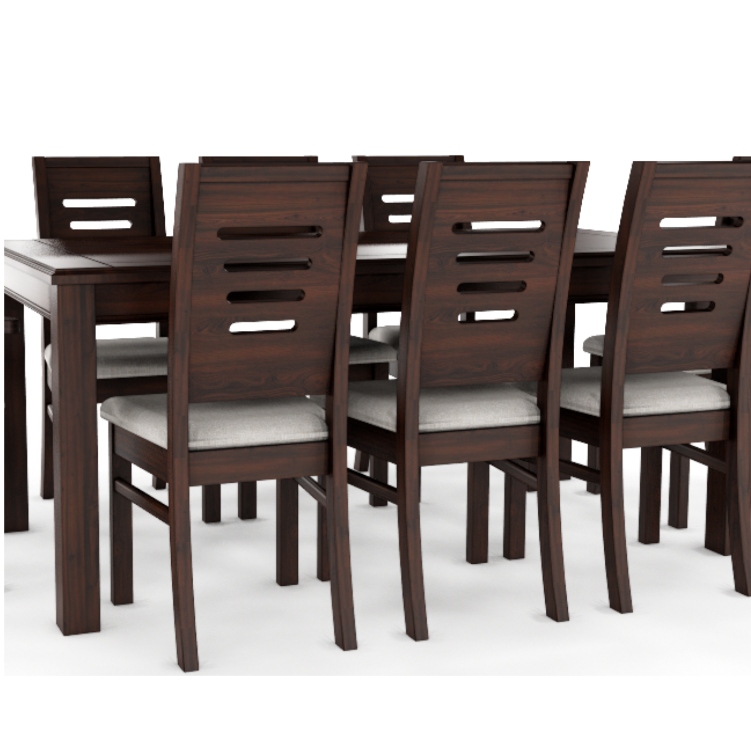 JUEGO DE COMEDOR ROMA 8 SILLAS CHOCOLATE MESA RECTANGULAR MADERA - 1