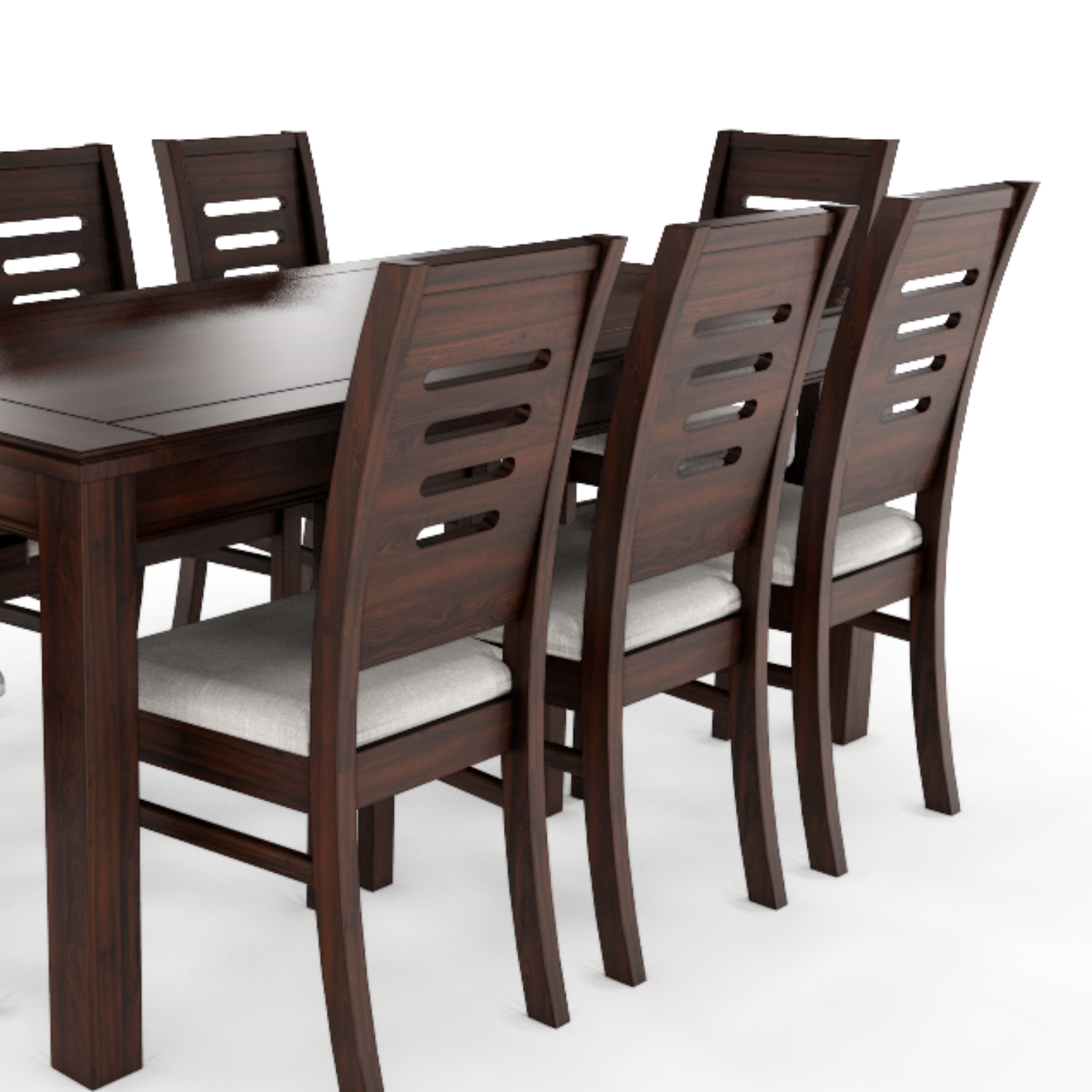 JUEGO DE COMEDOR ROMA 8 SILLAS CHOCOLATE MESA RECTANGULAR MADERA - 2