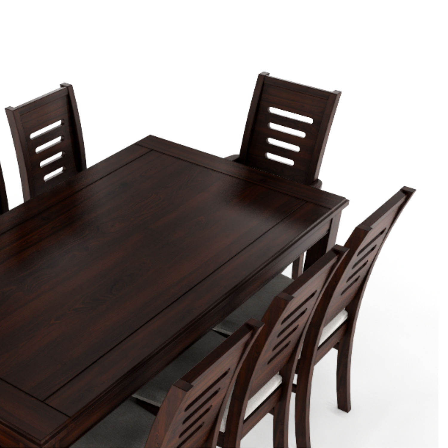JUEGO DE COMEDOR ROMA 8 SILLAS CHOCOLATE MESA RECTANGULAR MADERA - 3
