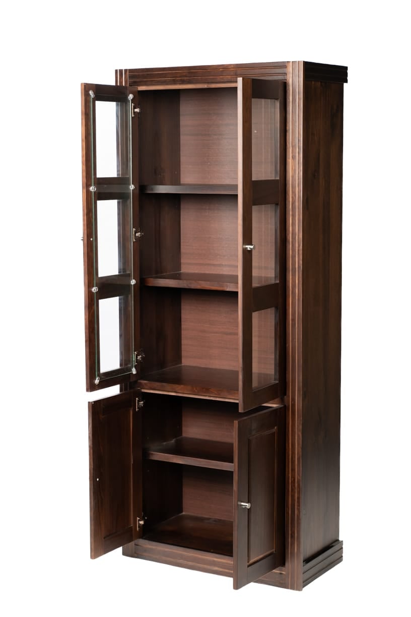 VITRINA BERLIN CHOCOLATE MADERA VIDRIO 2 PUERTAS - 2