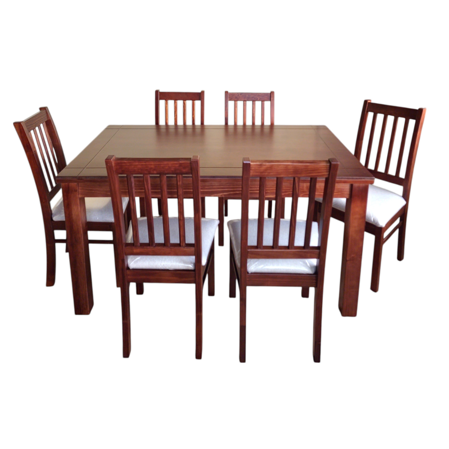 JUEGO DE COMEDOR MILAN 6 SILLAS NOGAL MESA 1.6 RECTANGULAR MADERA - 3