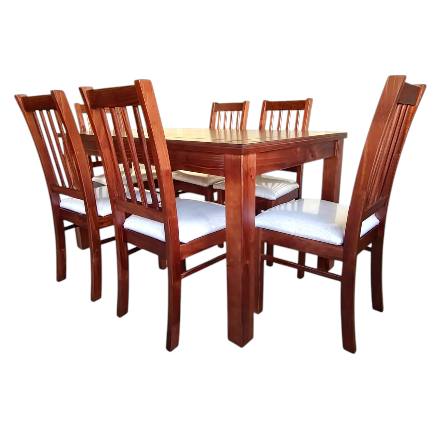 JUEGO DE COMEDOR MILAN 6 SILLAS NOGAL MESA 1.6 RECTANGULAR MADERA - 7
