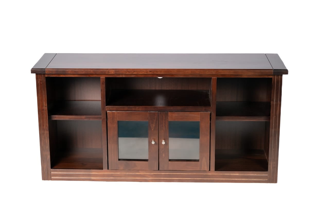 RACK BERLIN 1500 MADERA CHOCOLATE VIDRIO - 1