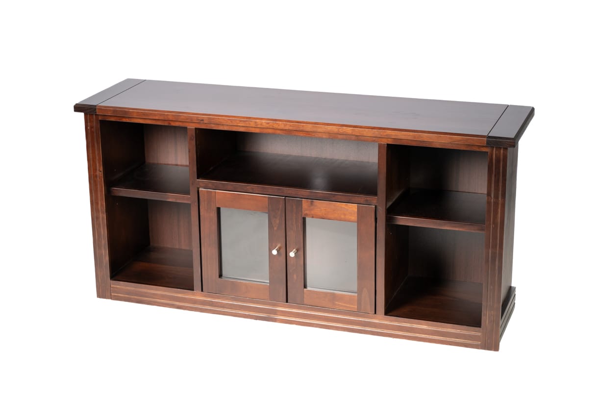RACK BERLIN 1500 MADERA CHOCOLATE VIDRIO - 2