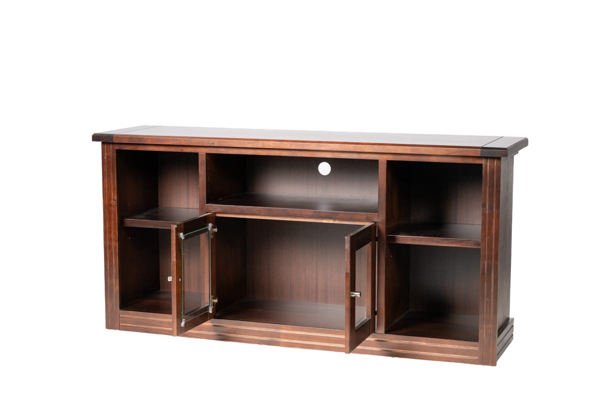 RACK BERLIN 1500 MADERA CHOCOLATE VIDRIO - 3