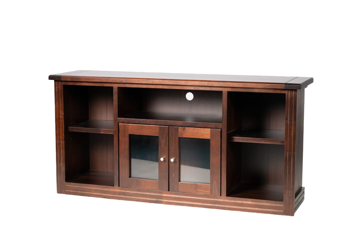RACK BERLIN 1500 MADERA CHOCOLATE VIDRIO - 4