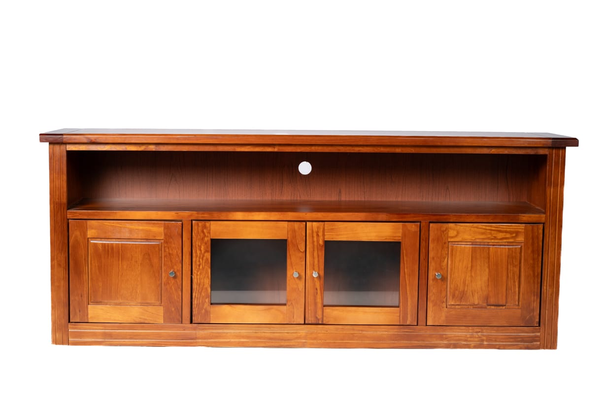 RACK BERLIN 1800 MADERA NOGAL VIDRIO - 1