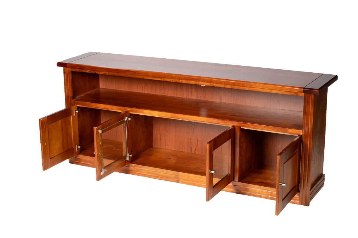RACK BERLIN 1800 MADERA NOGAL VIDRIO - 3