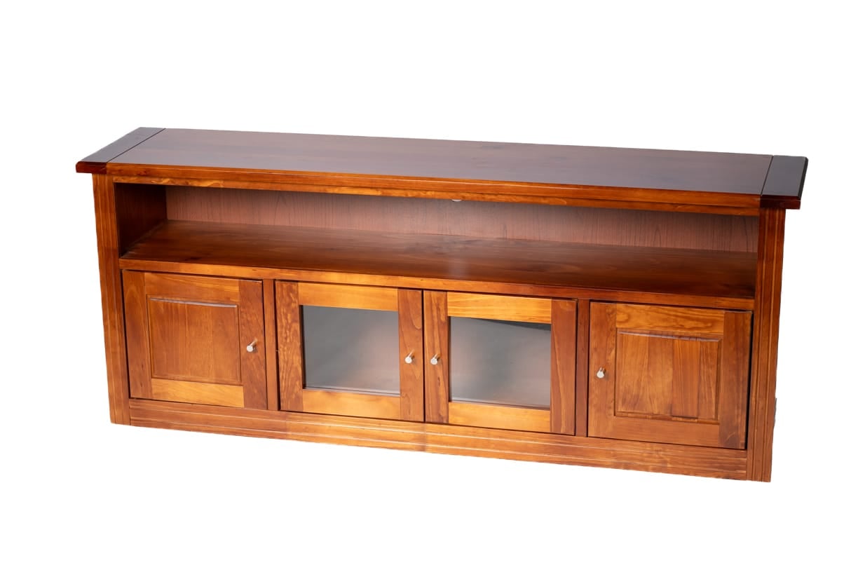 RACK BERLIN 1800 MADERA NOGAL VIDRIO - 5
