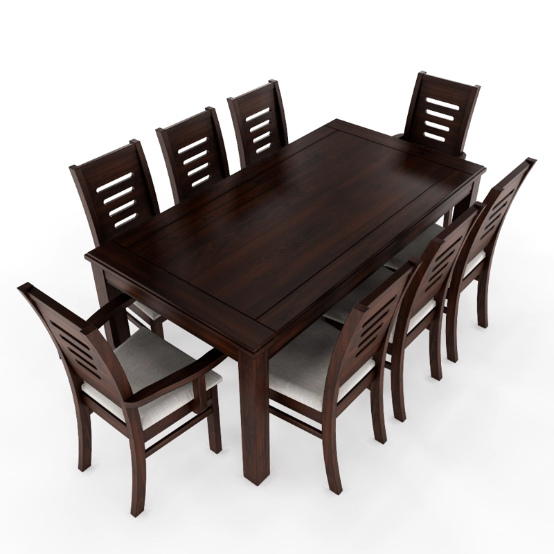JUEGO DE COMEDOR ROMA 8 SILLAS INCLUYE 2 SITIALES CHOCOLATE MESA 1.8 RECTANGULAR MADERA - 1
