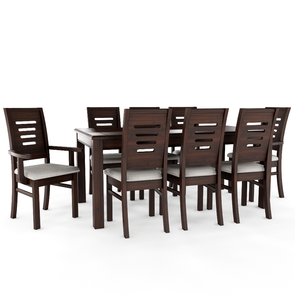 JUEGO DE COMEDOR ROMA 8 SILLAS INCLUYE 2 SITIALES CHOCOLATE MESA 1.8 RECTANGULAR MADERA - 2