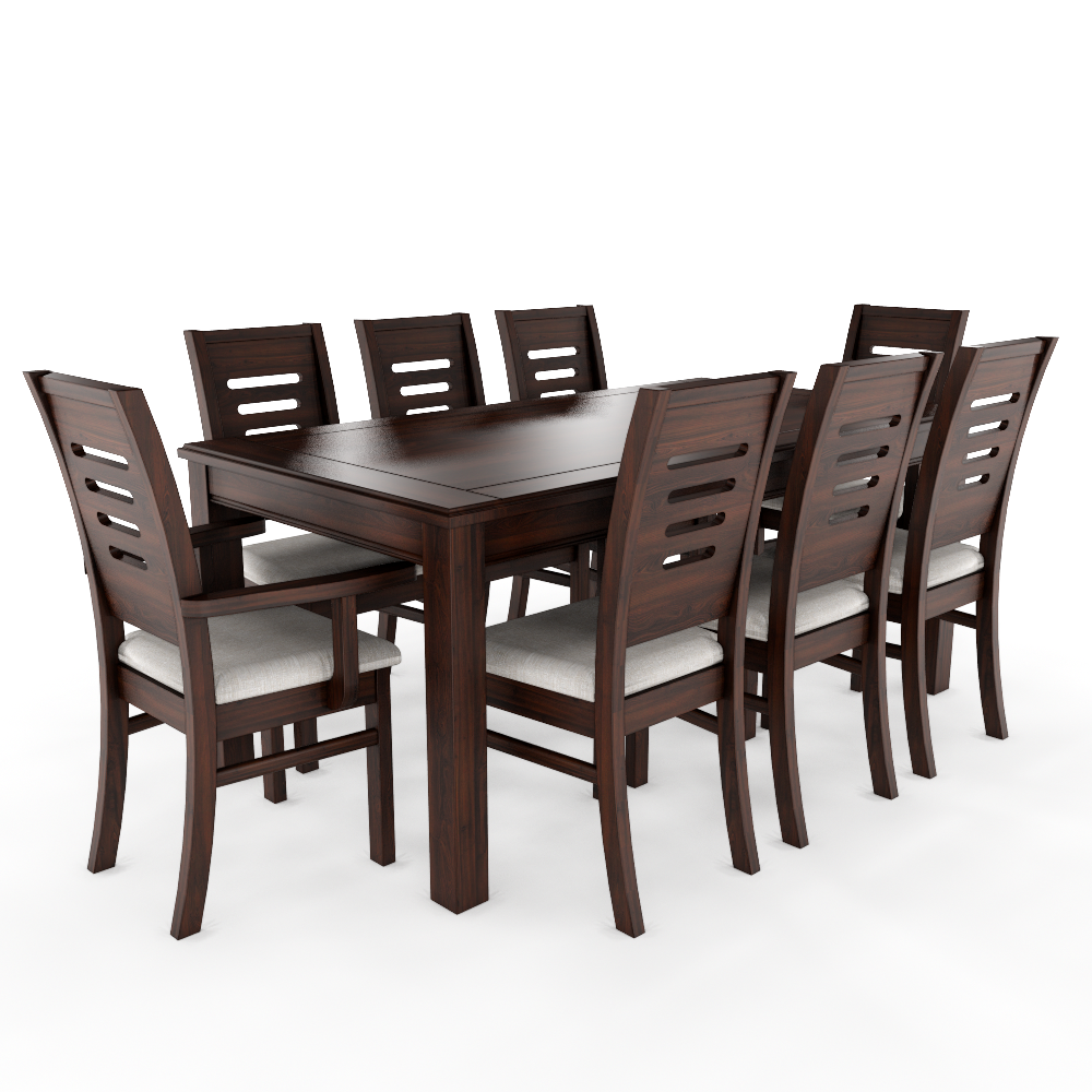 JUEGO DE COMEDOR ROMA 8 SILLAS INCLUYE 2 SITIALES CHOCOLATE MESA 1.8 RECTANGULAR MADERA - 3