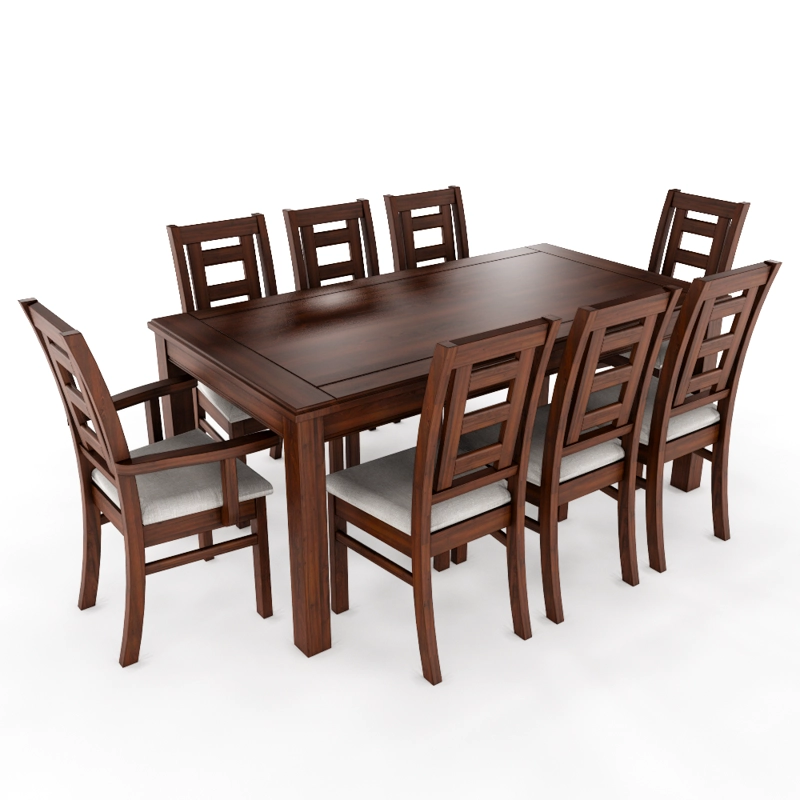JUEGO DE COMEDOR SEVILLA 8 SILLAS INCLUYE 2 SITIALES NOGAL MESA 1.8 RECTANGULAR MADERA - 3