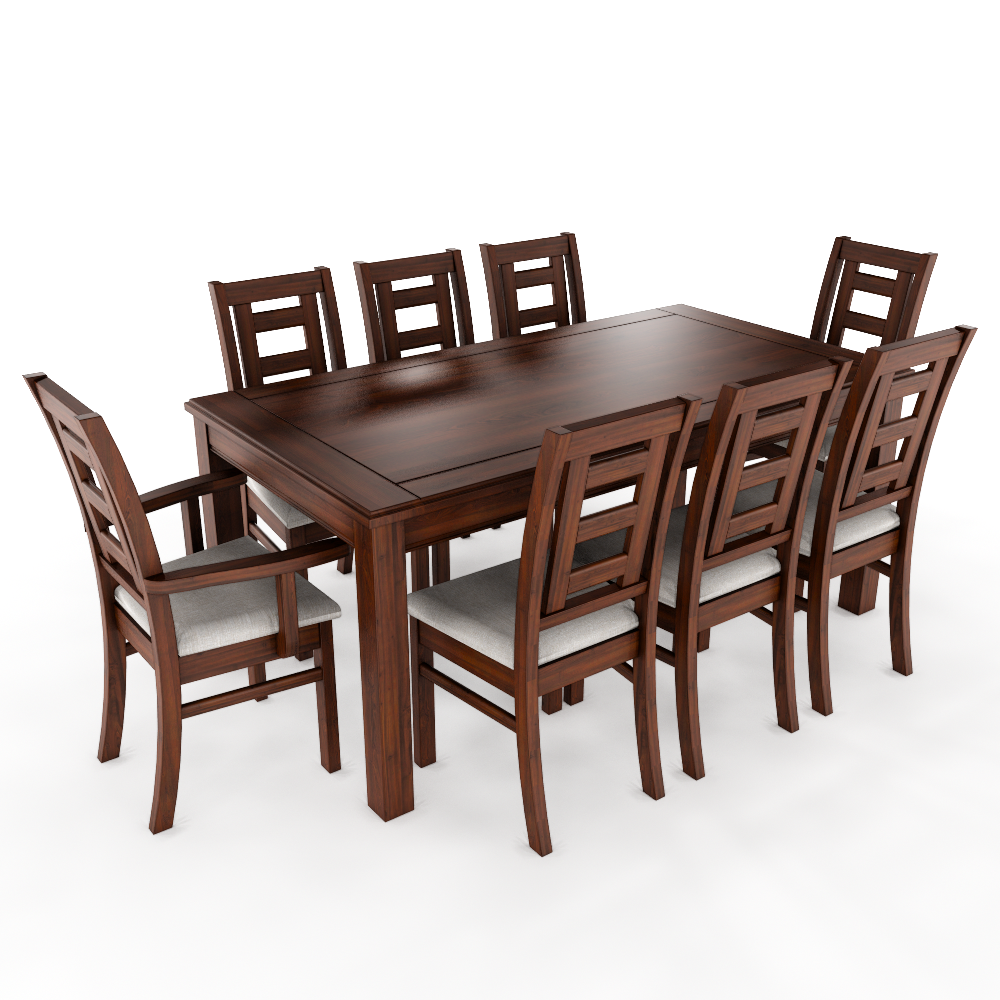 JUEGO DE COMEDOR SEVILLA 8 SILLAS INCLUYE 2 SITIALES NOGAL MESA 1.8 RECTANGULAR MADERA - 3