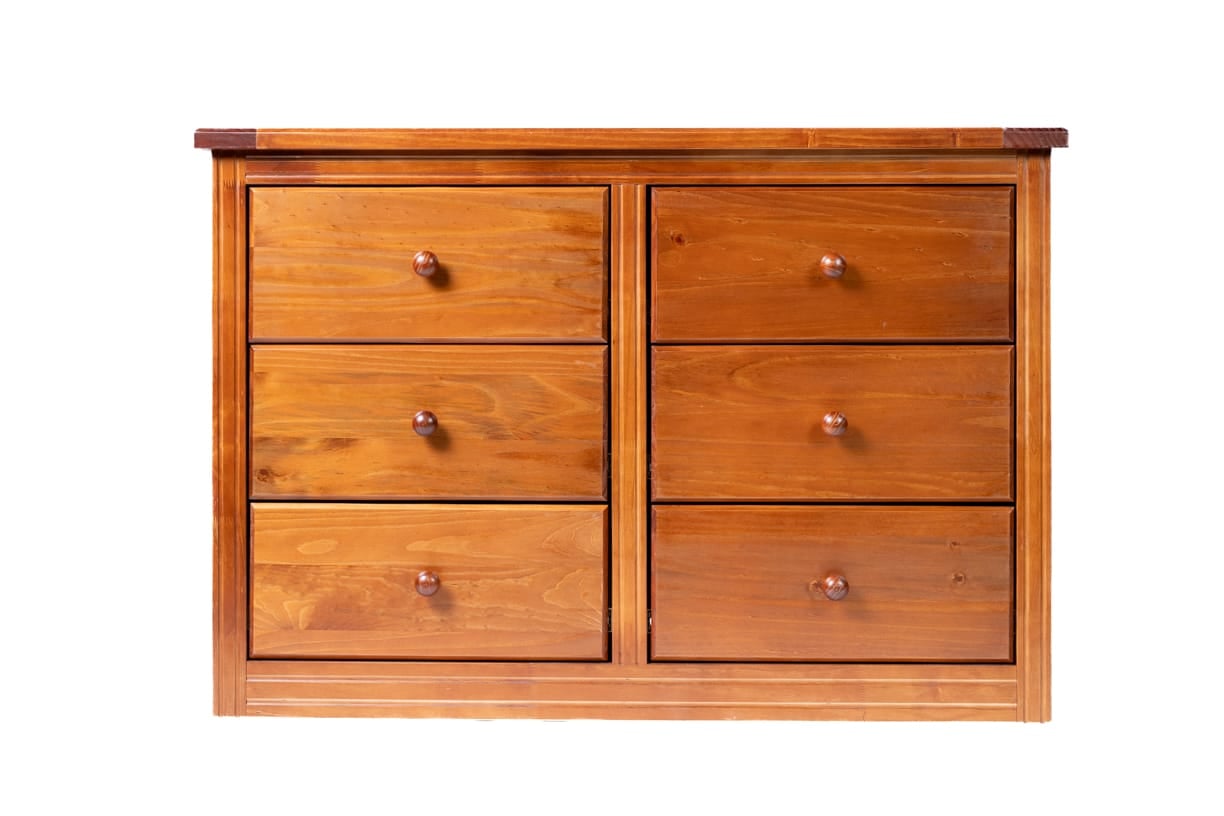 COMODA BERLIN MADERA NOGAL 6 CAJONES - 1