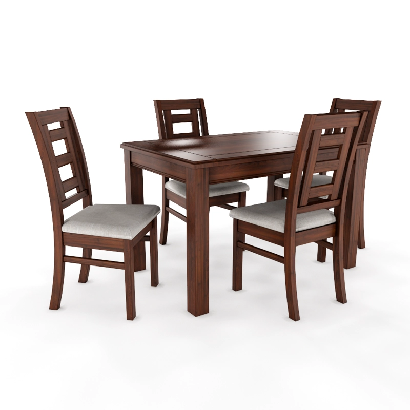 JUEGO DE COMEDOR SEVILLA 4 SILLAS NOGAL MESA RECTANGULAR MADERA - 2