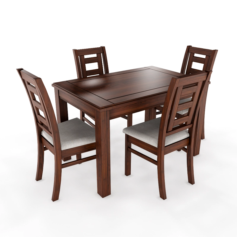 JUEGO DE COMEDOR SEVILLA 4 SILLAS NOGAL MESA RECTANGULAR MADERA - 3