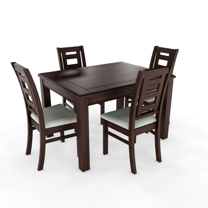 JUEGO DE COMEDOR SEVILLA 4 SILLAS CHOCOLATE MESA RECTANGULAR MADERA - 3