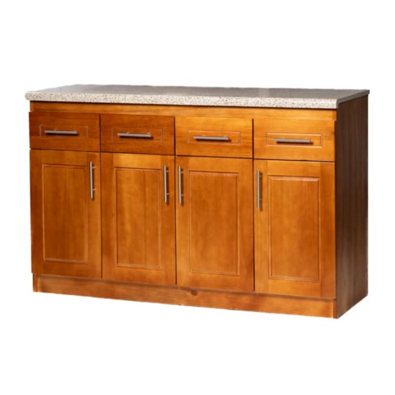 MUEBLE DE COCINA BERIN MADERA NOGAL BASE 4 PUERTAS - 1