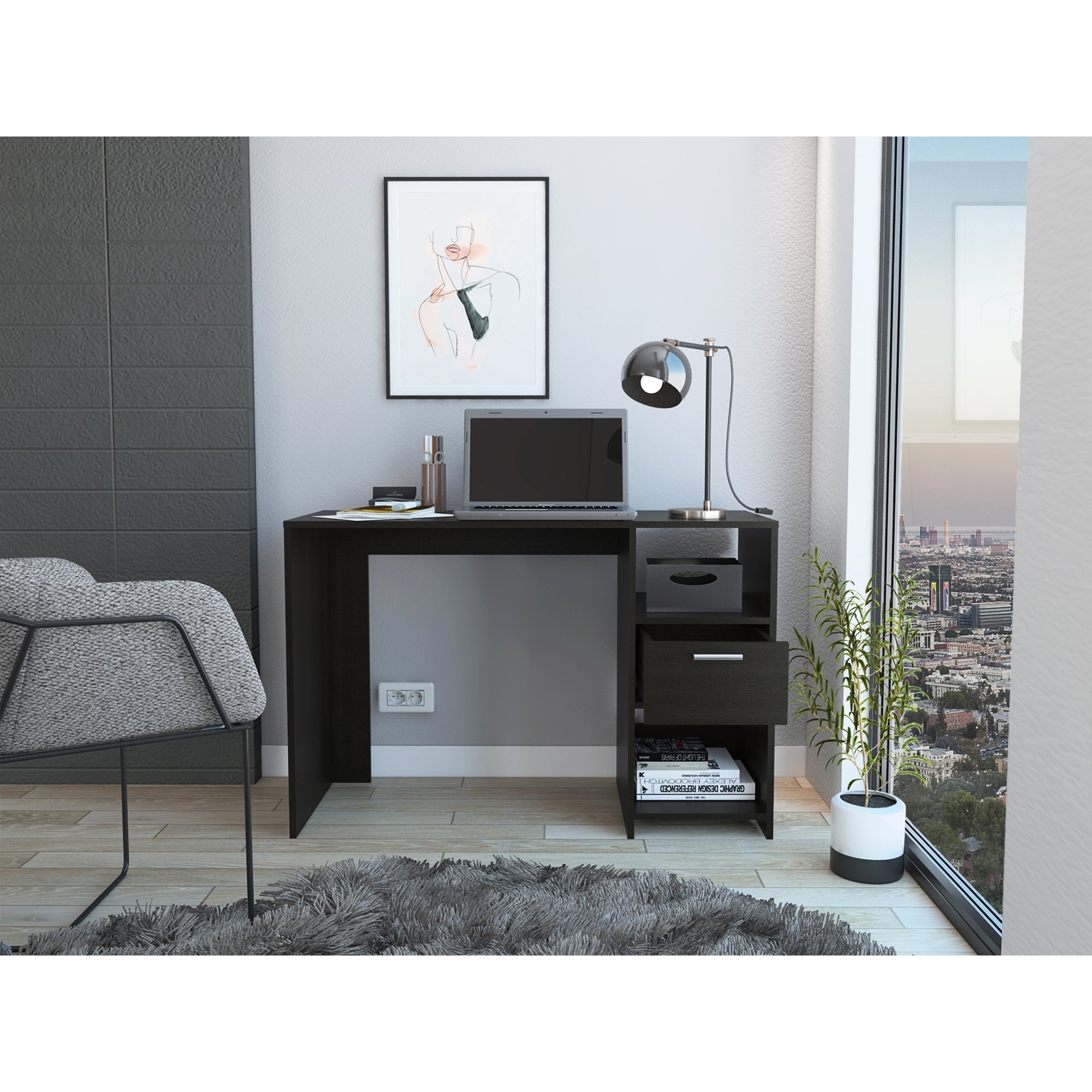 ESCRITORIO OFFICE W-110 WENGUE 73X110X43 CM - 2