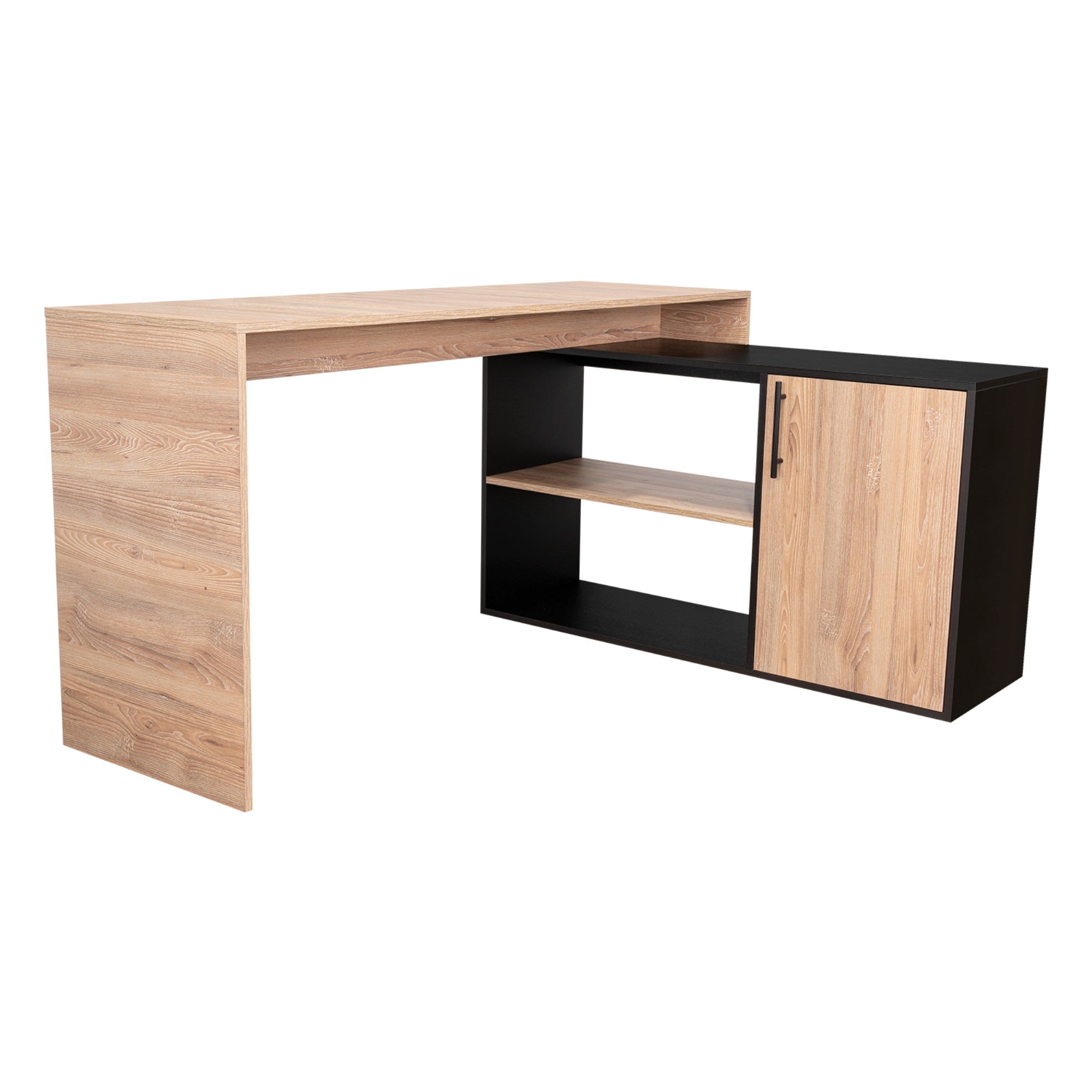 ESCRITORIO EN L BILBAO MIEL Y WENGUE 76,5X151,5X116,5 CM - 5