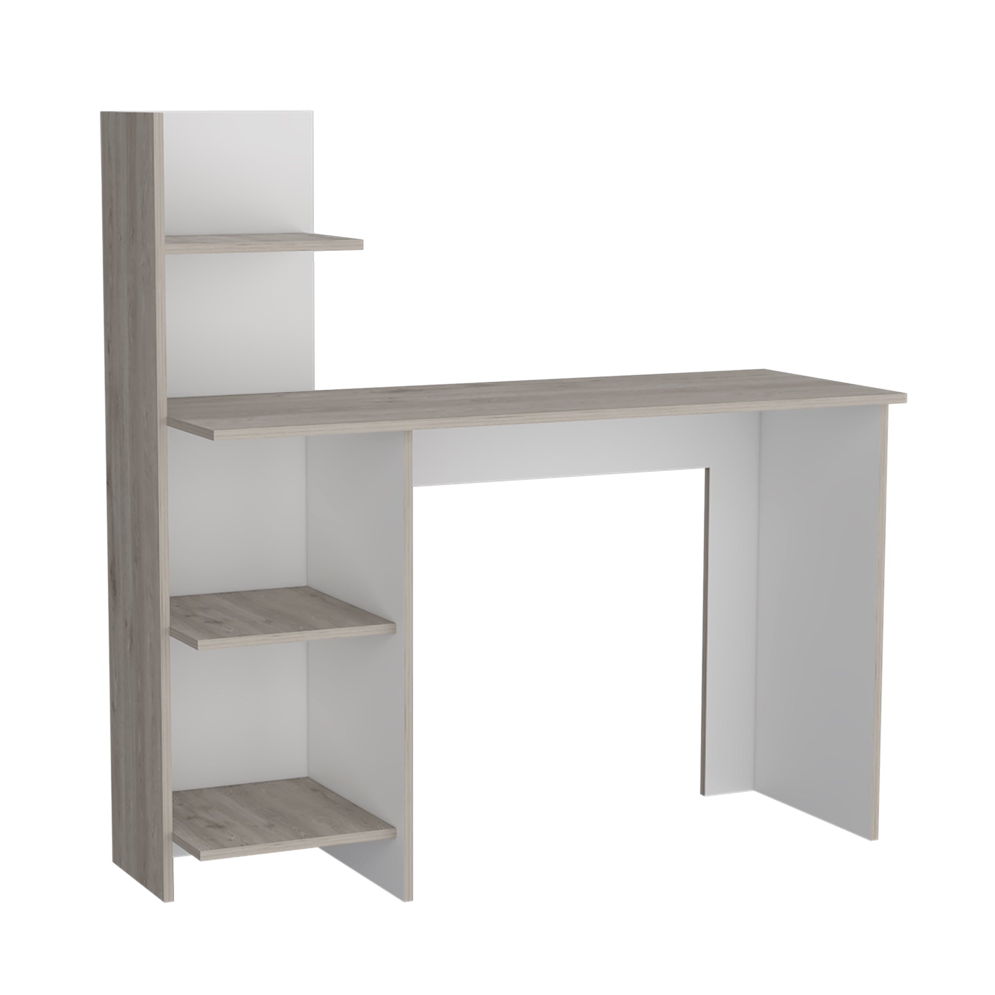 ESCRITORIO CON BIBLIOTECA VILNA BARDOLNO Y BLANCO 120X120X45 CM - 4