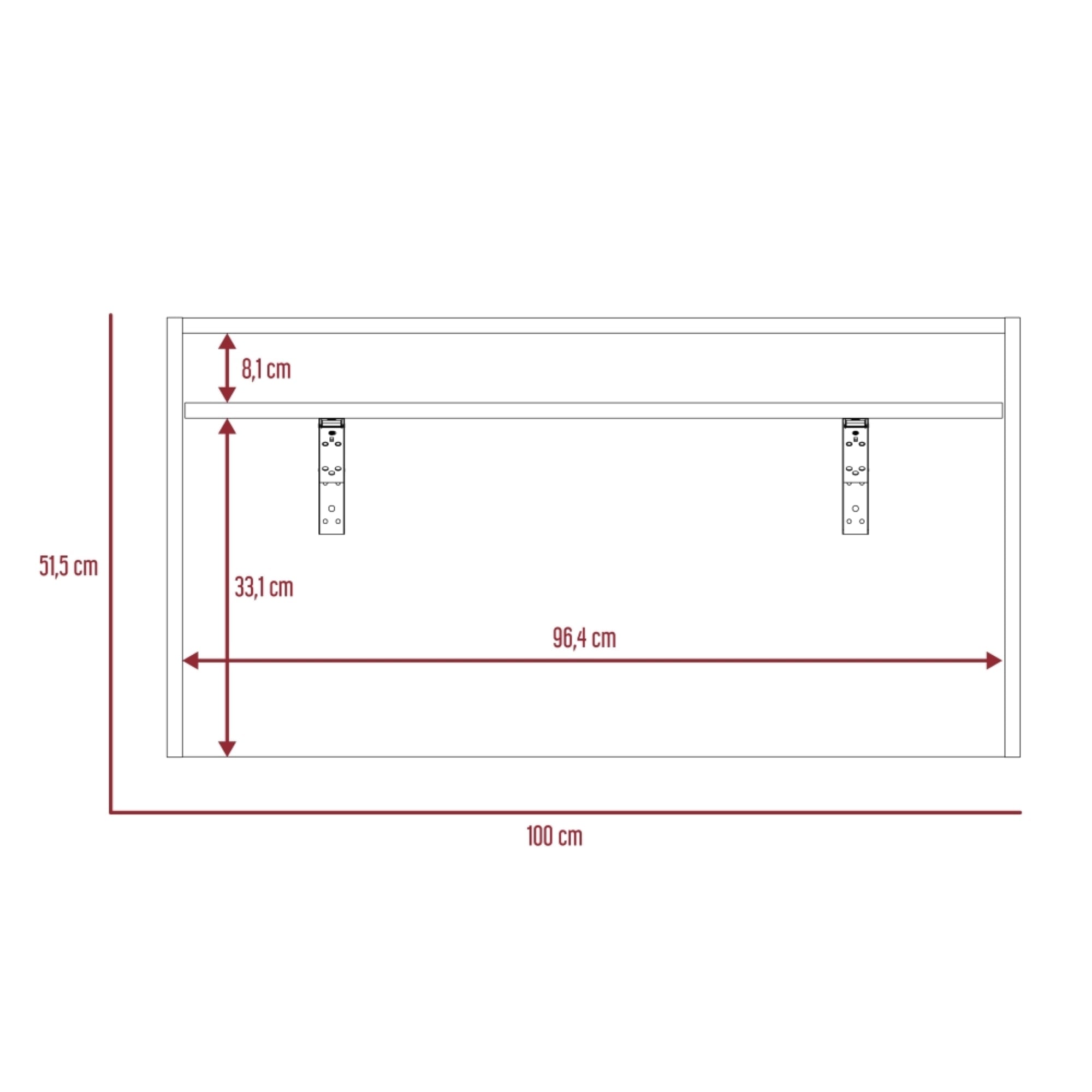 ESCRITORIO THE WALL ABATIBLE DUNA 51,5X100X45,8 CM - 3