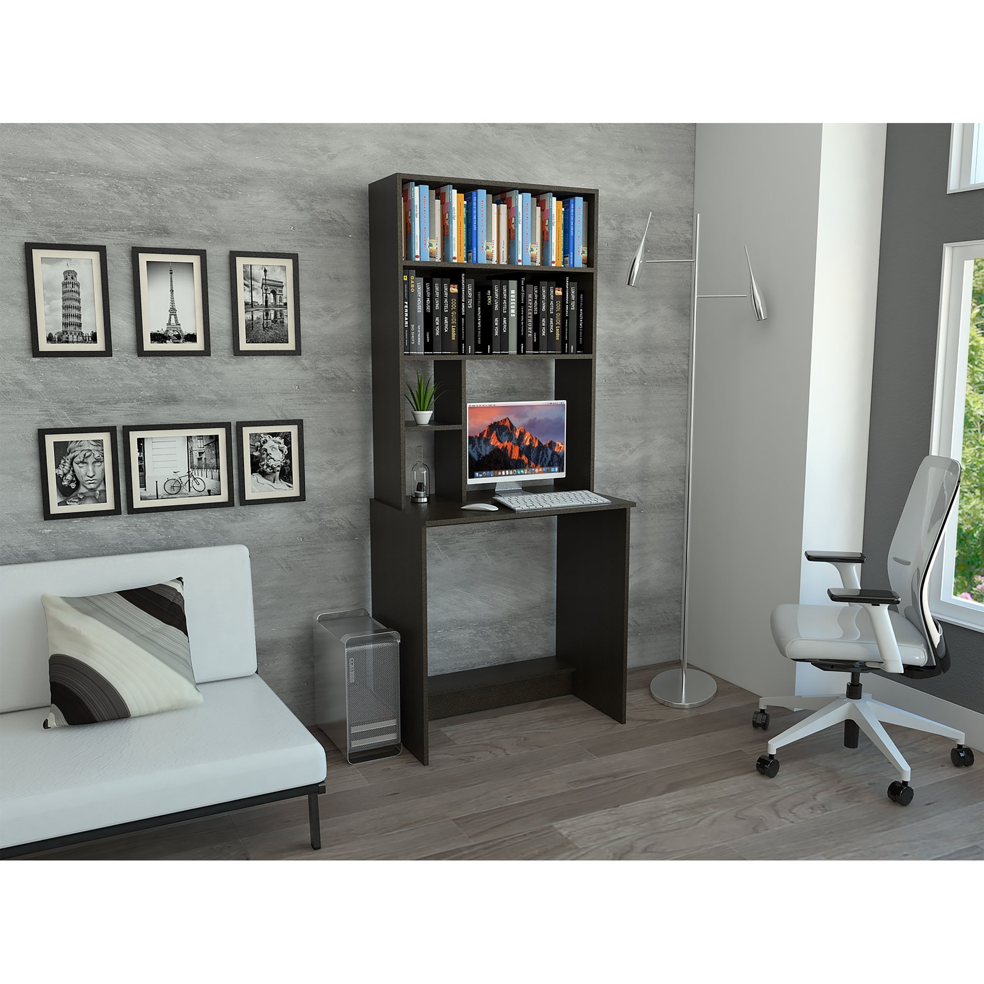 ESCRITORIO CON BIBLIOTECA OFFICE W-75 WENGUE - 7