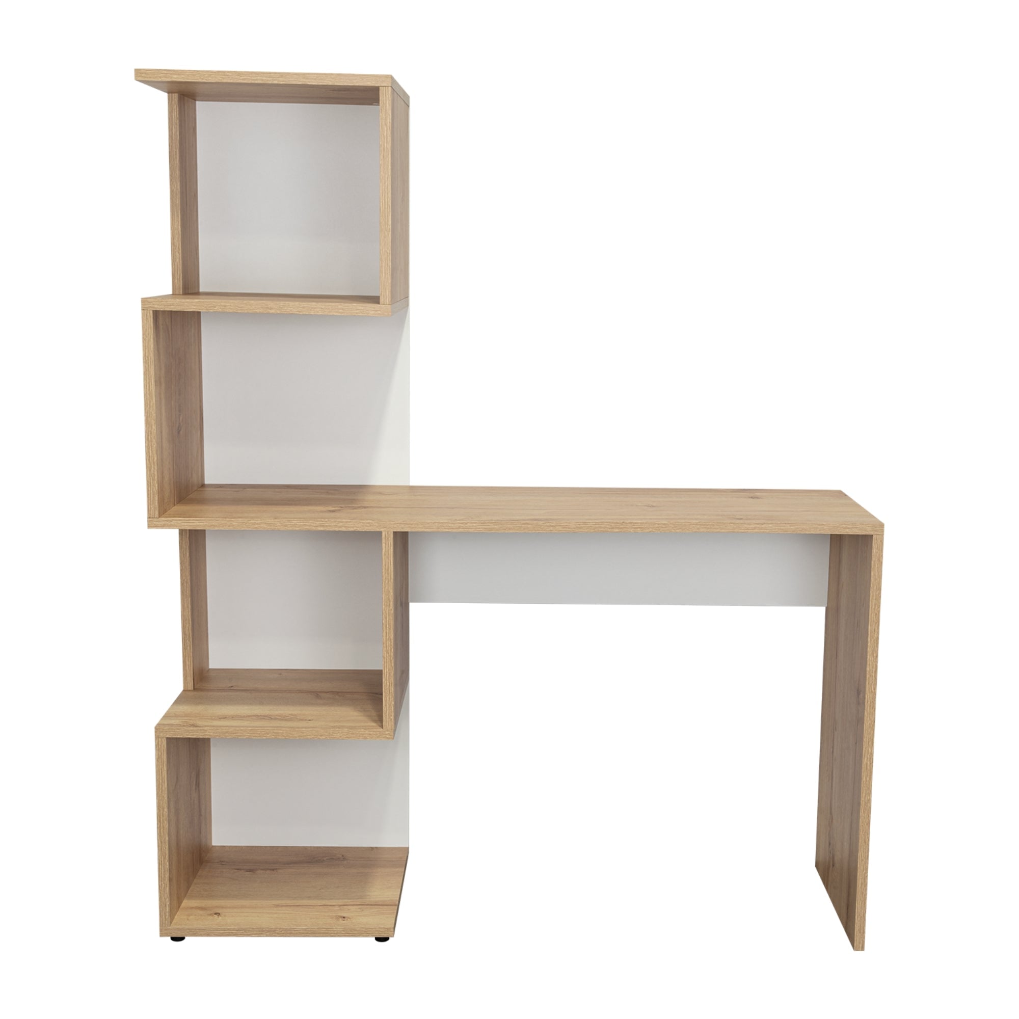 ESCRITORIO CON BIBLOTECA DANIS 142,6X120X41,8 CM DUNA Y BLANCO - 5