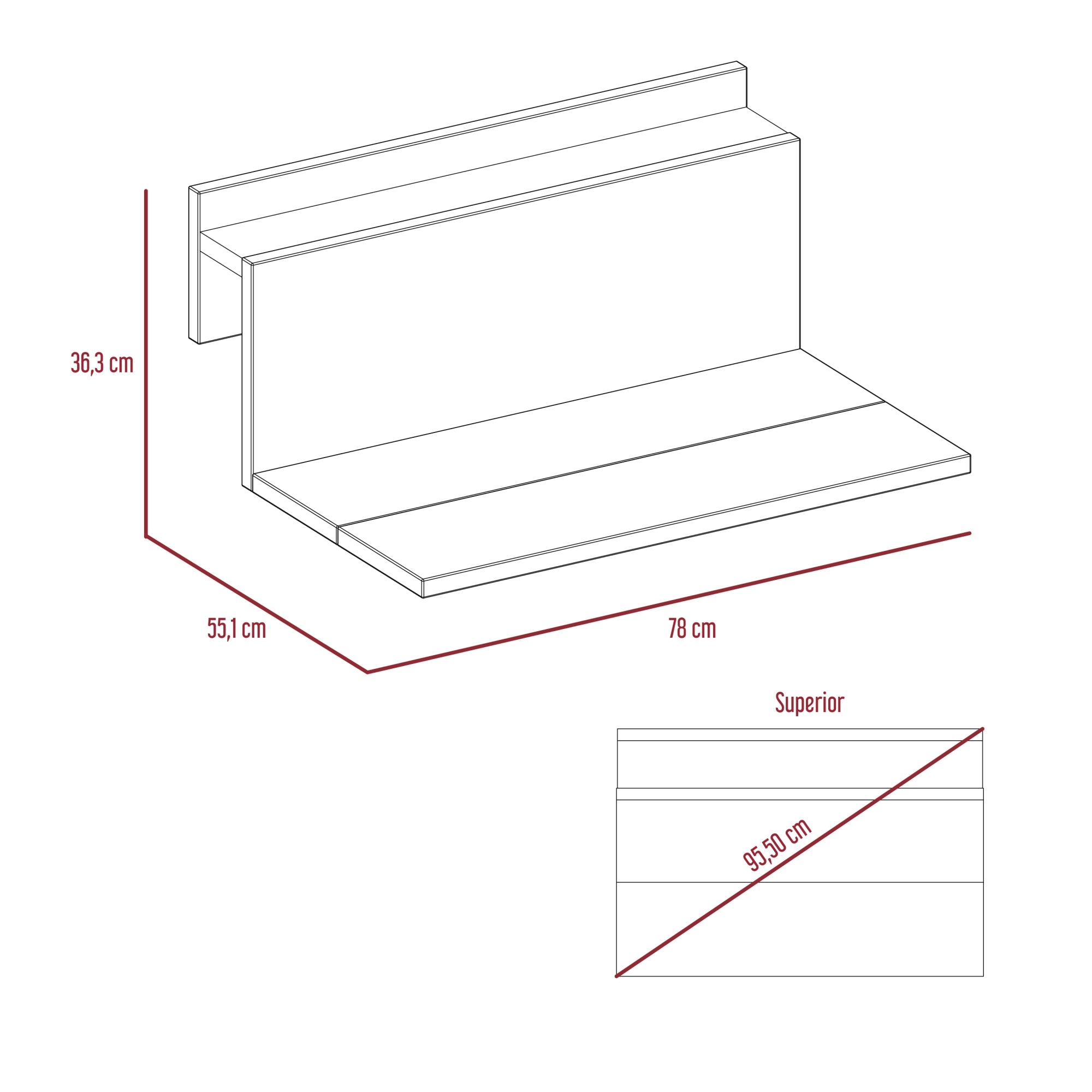 ESCRITORIO TERRAZA OFFICE WENGUE 36,6X78X55,1 CM - 6