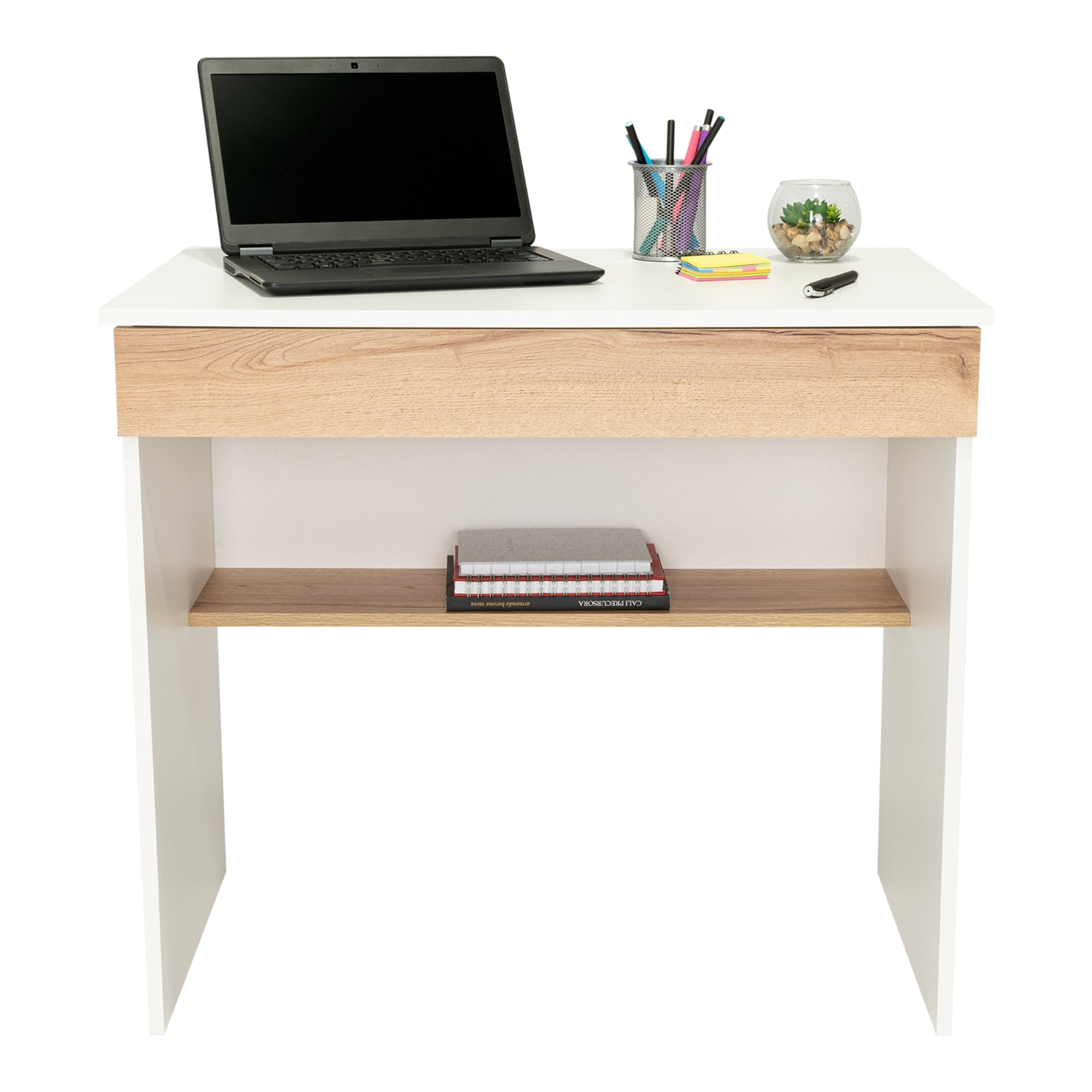 ESCRITORIO RECTO 1 CAJON OHIO BLANCO Y DUNA 73X80X49,8 CM - 1