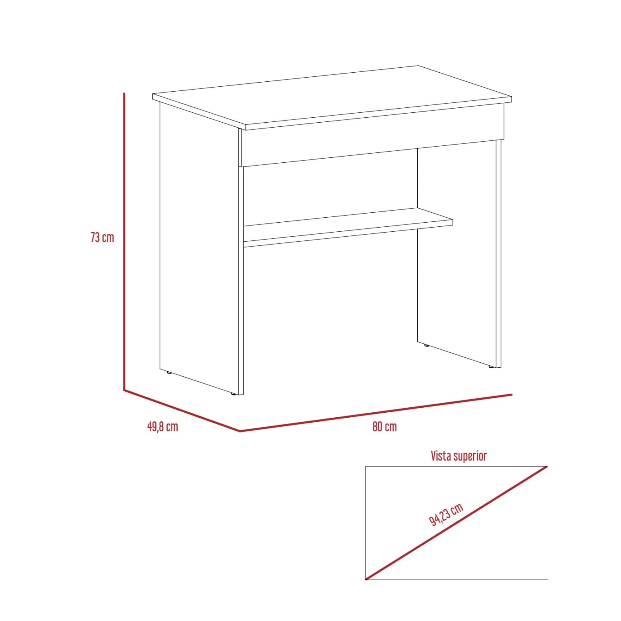 ESCRITORIO RECTO 1 CAJON OHIO BLANCO Y DUNA 73X80X49,8 CM - 3