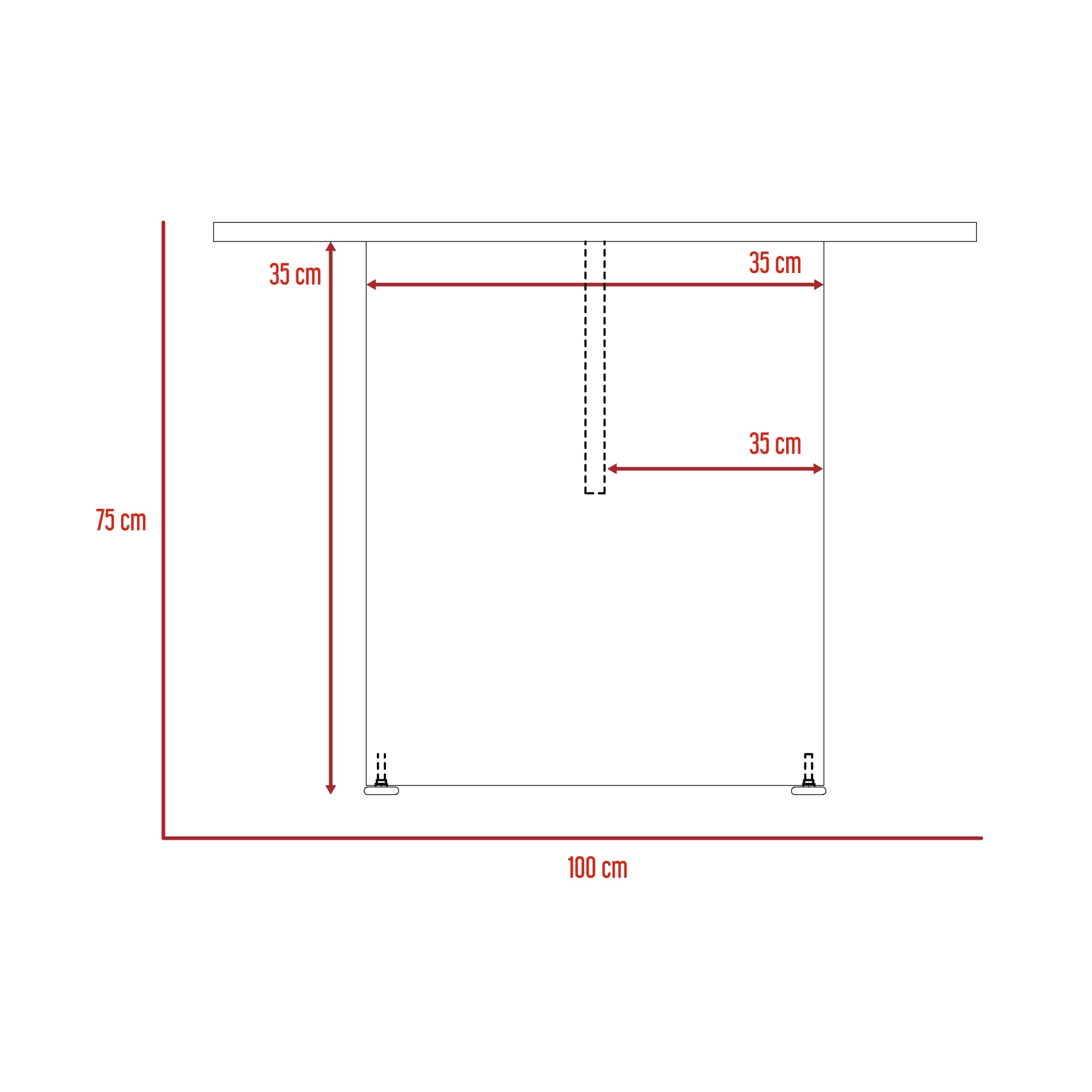 MESA DE REUNION RECTANGULAR HOME OFFICE NEGRO Y COÑAC 75X200X100 CM - 3