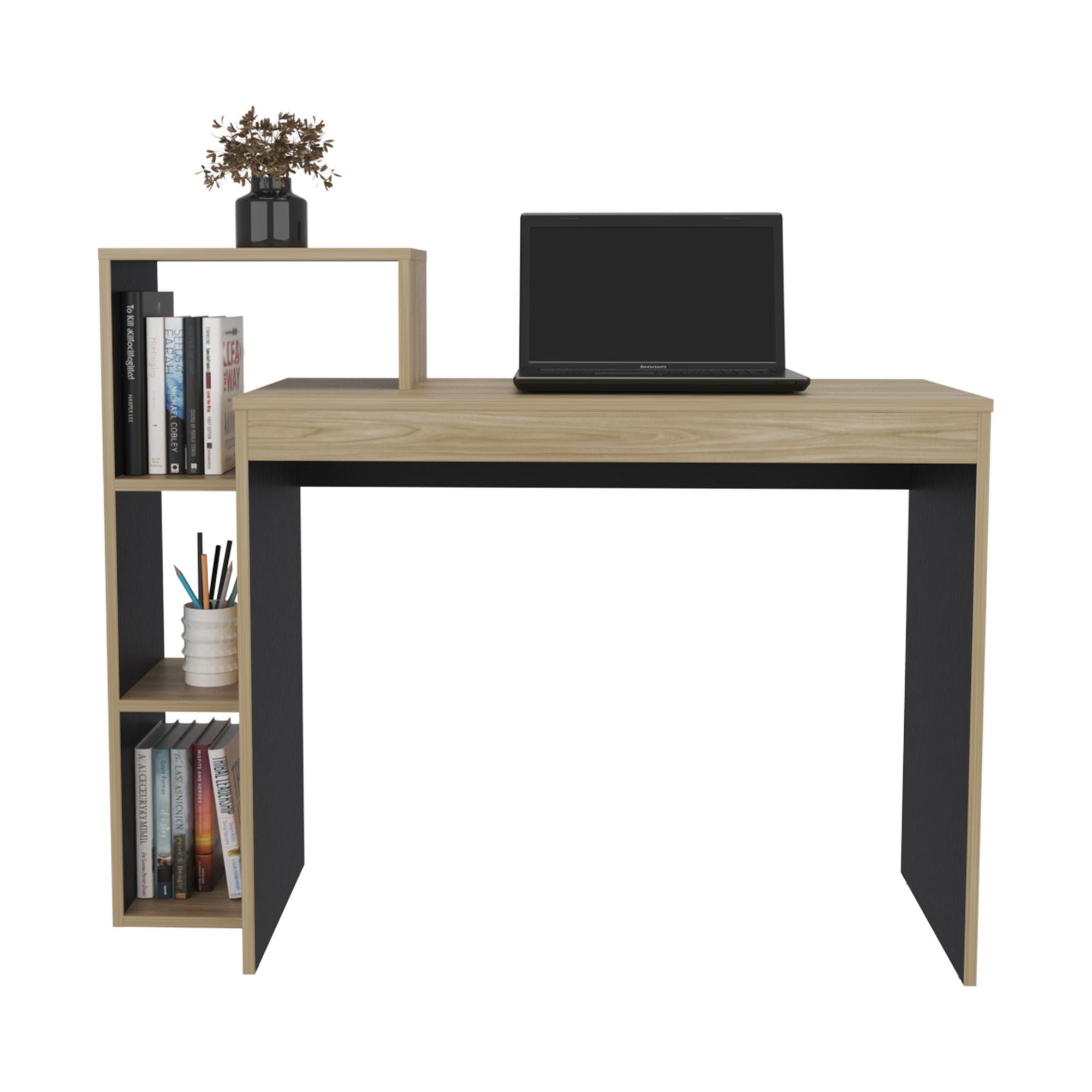 ESCRITORIO BIBLIOTECA BRITT FRESNO Y WENGUE 90X110X40 CM - 1