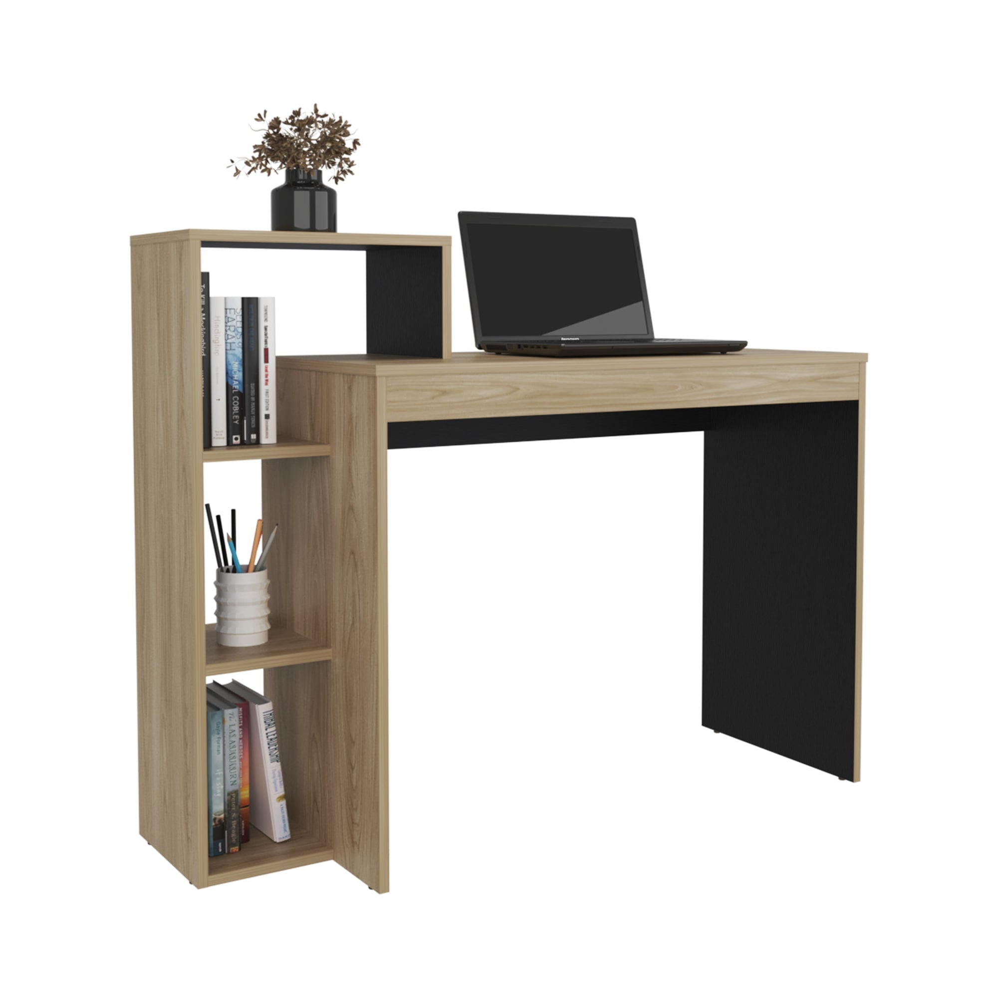 ESCRITORIO BIBLIOTECA BRITT FRESNO Y WENGUE 90X110X40 CM - 2